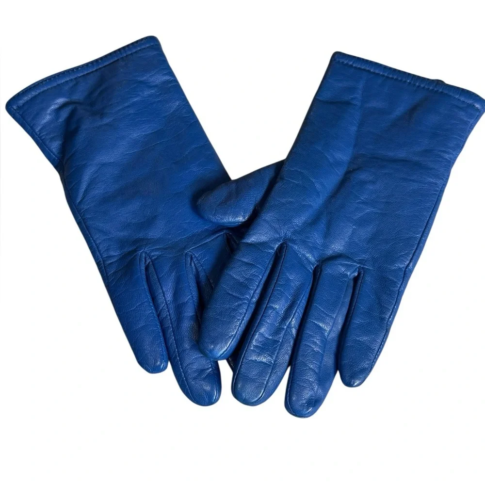 Thinsulate Insulation 40 Gram Royal Blue Leather Driving Glive Ladies Size Med